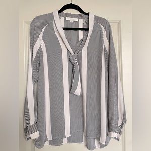 LOFT- pink and black ready for work blouse